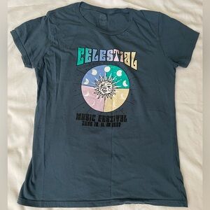Brisco brands women’s large celestial music festival tee shirt